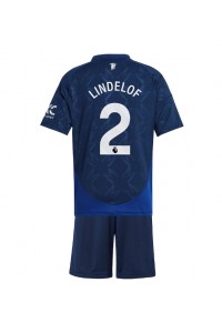 Manchester United Victor Lindelof #2 Babytruitje Uit tenue Kind 2024-25 Korte Mouw (+ Korte broeken)